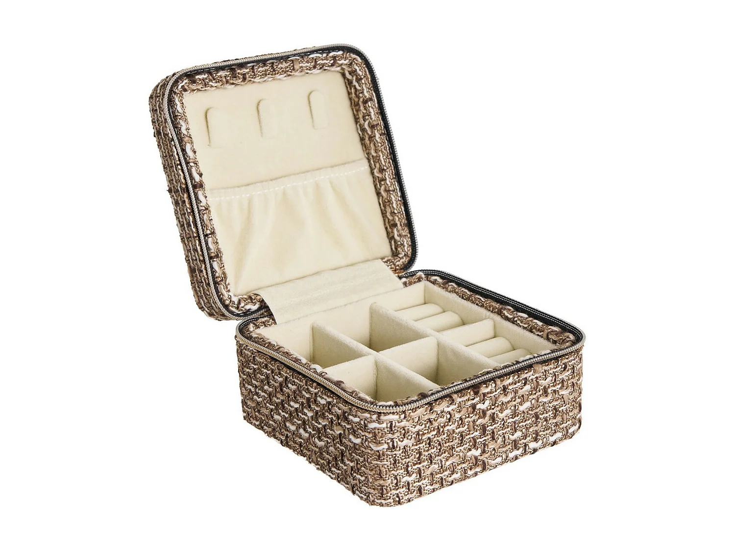 Panier Décoratif de Rangement Marrakech, Marron, 11x11x6,5 cm, Seven Design