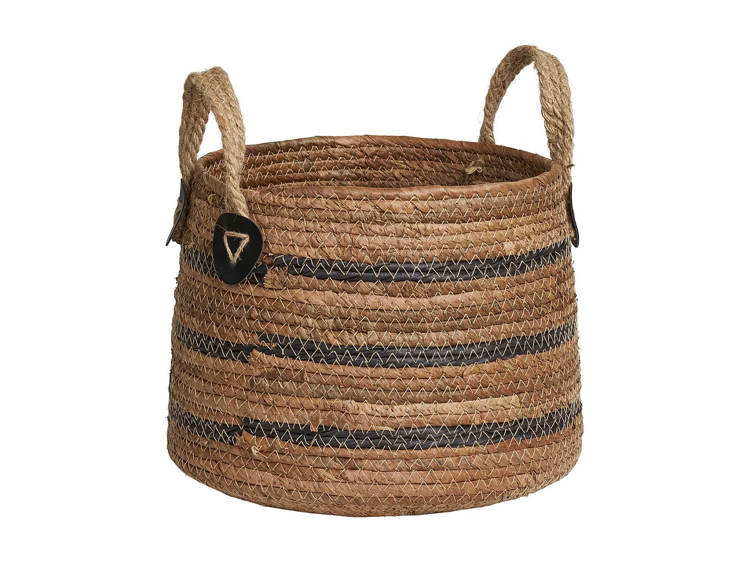 Lot de 2 Paniers Décoratifs de Rangement Herbe, Marron, 39x39x28,5 cm, EPIKASA