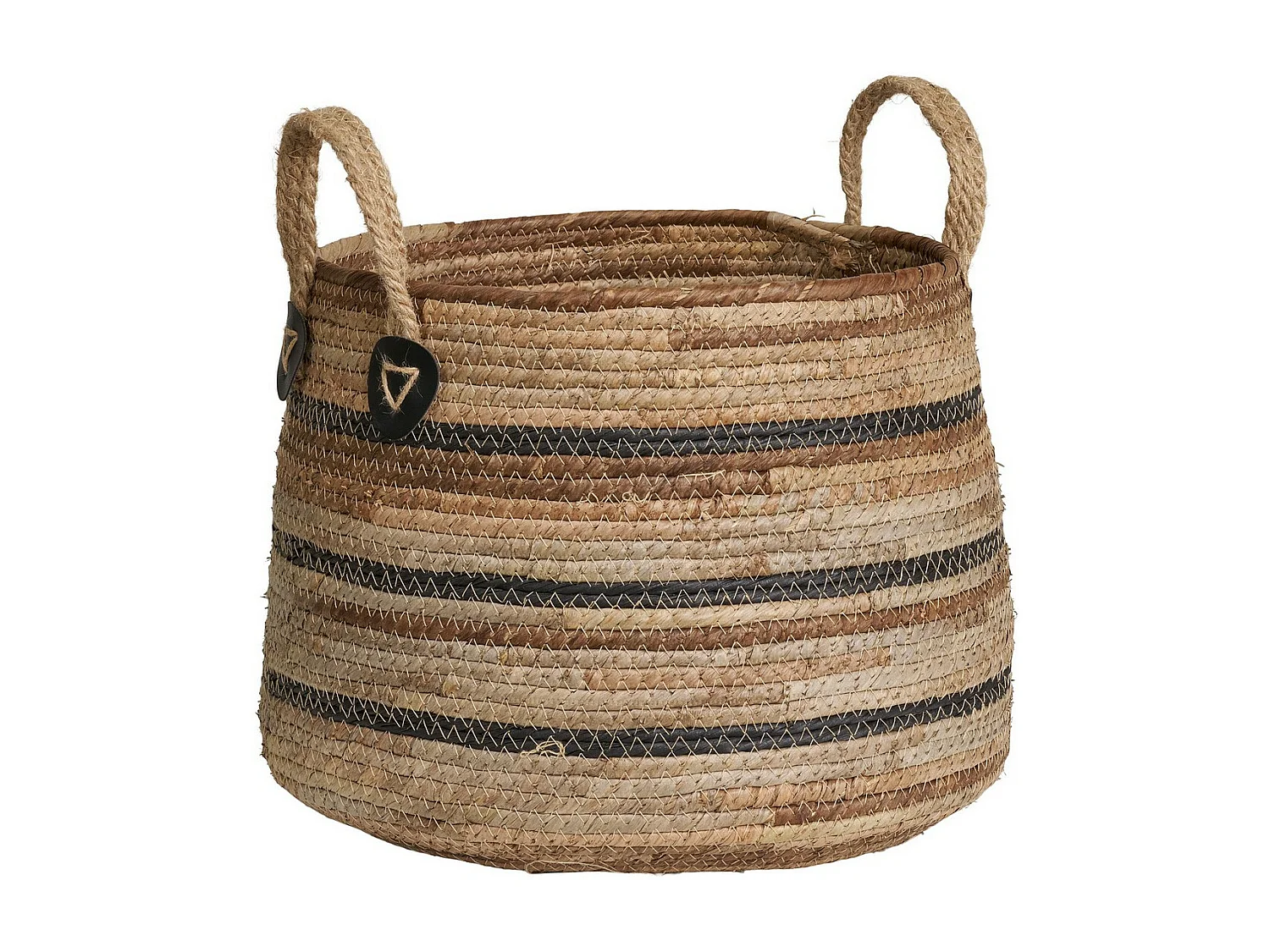 Lot de 2 Paniers Décoratifs de Rangement Herbe, Marron, 39x39x28,5 cm, EPIKASA