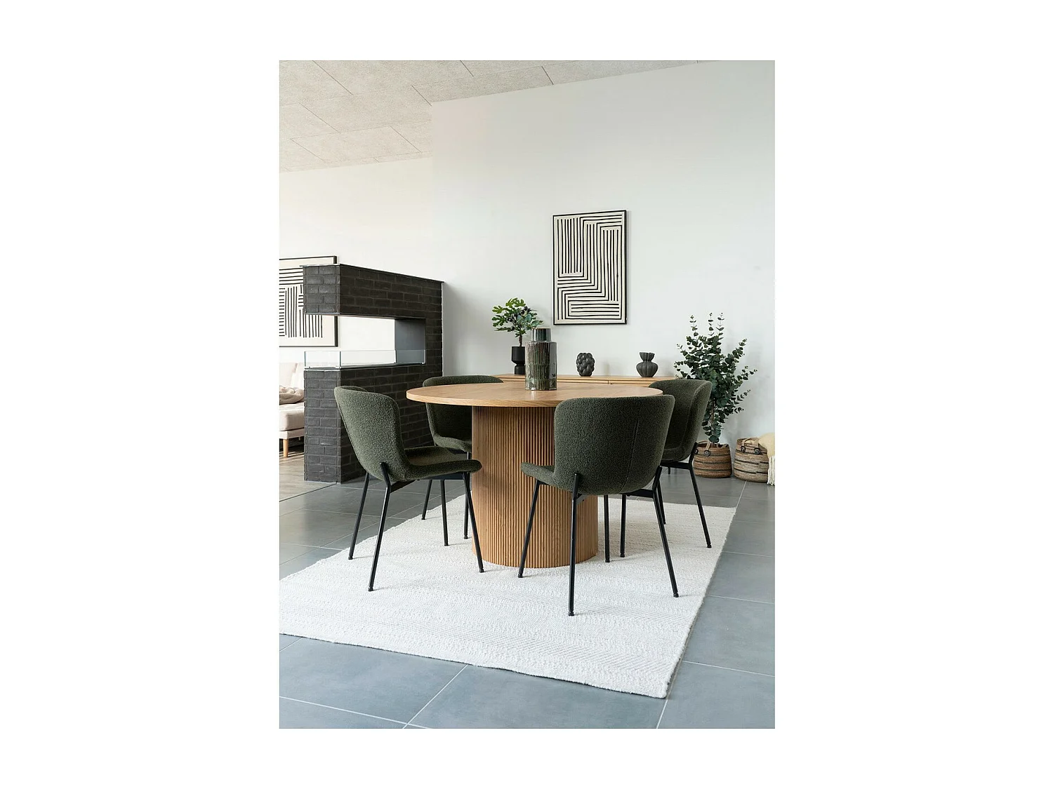 Lot de 2 Paniers Décoratifs de Rangement Herbe, Marron, 39x39x28,5 cm, Seven Design