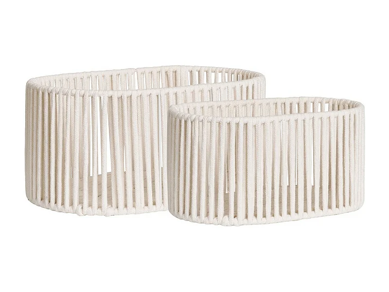 Set van 2 Opbergmanden Arese, Wit, 25,5x38x18 cm, EPIKASA