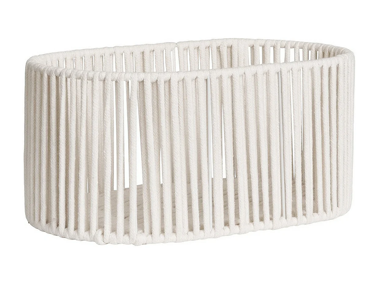 Lot de 2 Paniers Décoratifs de Rangement Arese, Blanc, 25,5x38x18 cm, EPIKASA