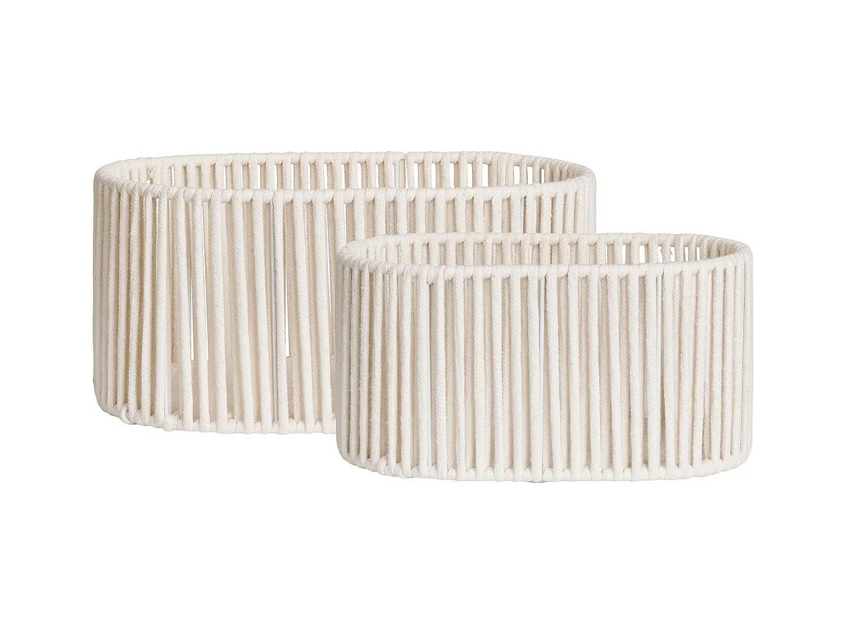 Set van 2 Opbergmanden Arese, Wit, 25,5x38x18 cm, EPIKASA