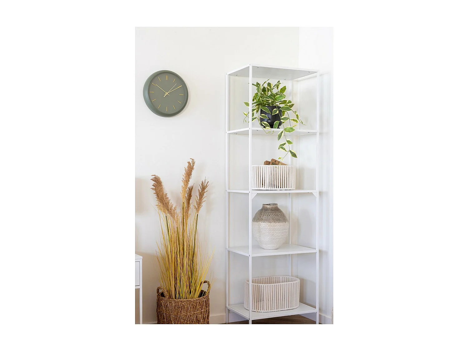 Lot de 2 Paniers Décoratifs de Rangement Arese, Blanc, 25,5x38x18 cm, Seven Design