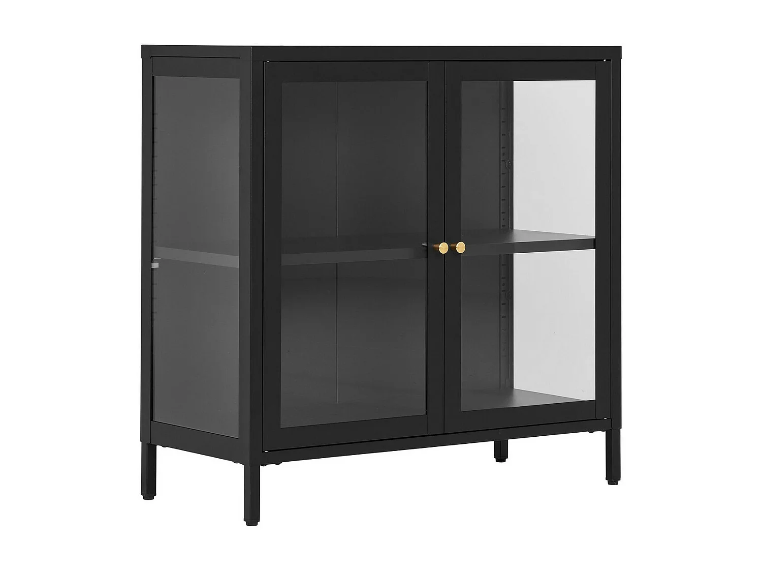 Vitrine de Salon Dalby, Noir, 80x35x80 cm, Seven Design