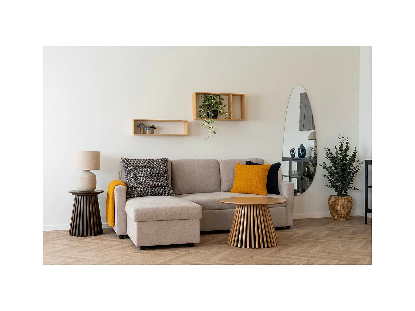 Table d'Appoint Osaka, Marron, 70x70x45 cm, Seven Design