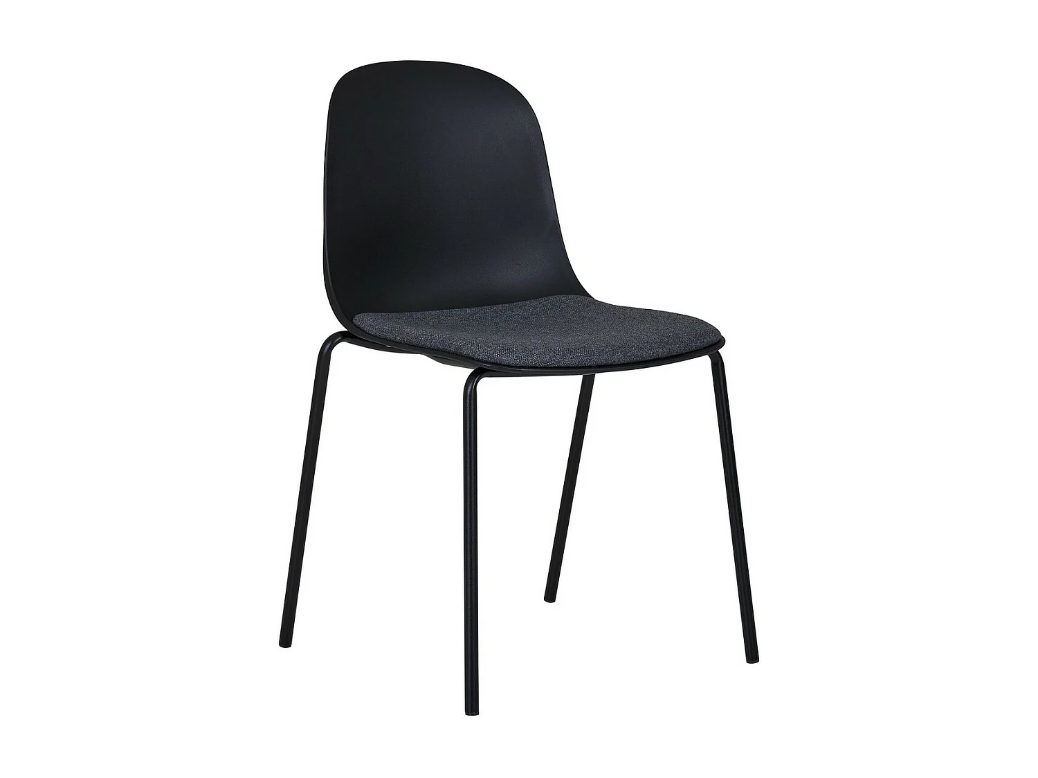 Lot de 2 Chaises Madalena, Noir, 50x53x85 cm, Seven Design
