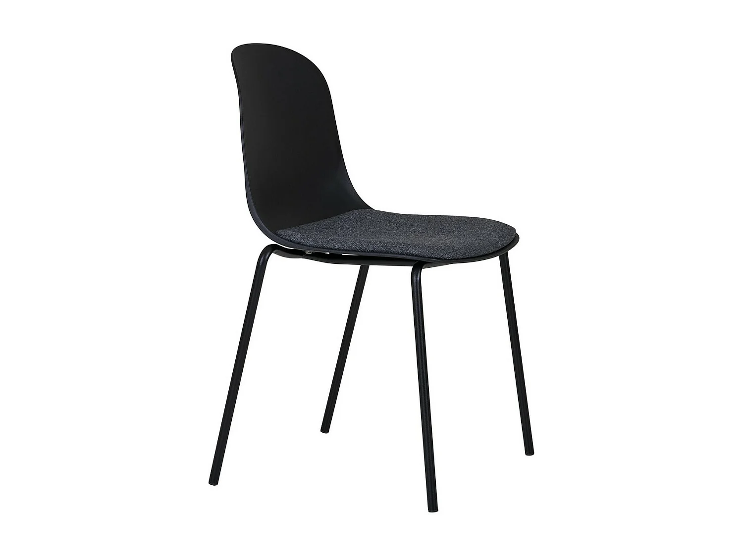 Lot de 2 Chaises Madalena, Noir, 50x53x85 cm, Seven Design