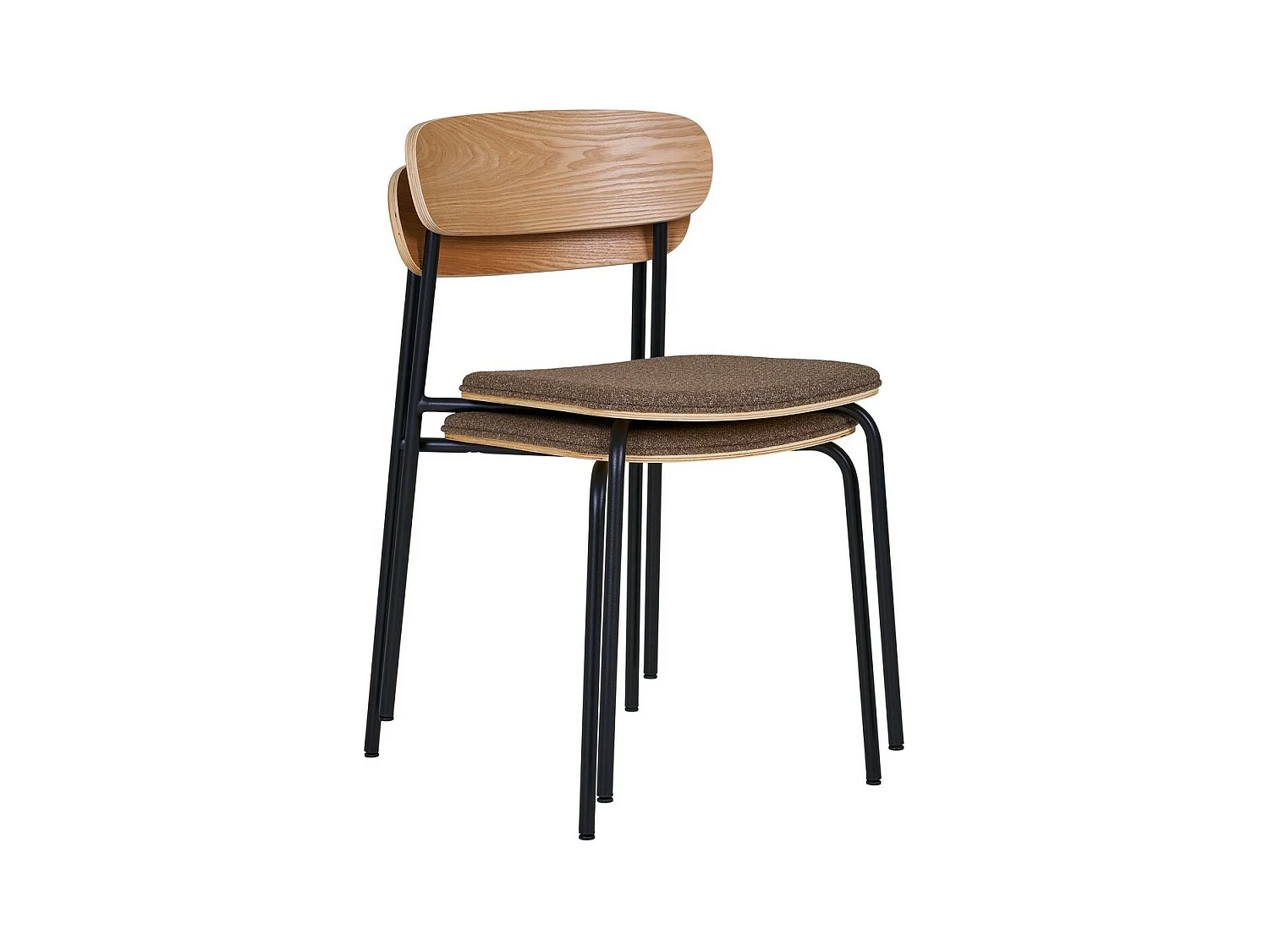 Lot de 2 Chaises Estepona, Marron, 47x51x77 cm, EPIKASA