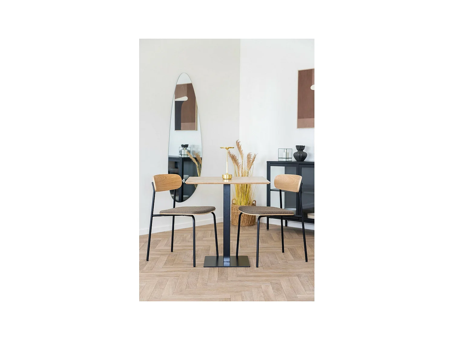 Lot de 2 Chaises Estepona, Marron, 47x51x77 cm, EPIKASA