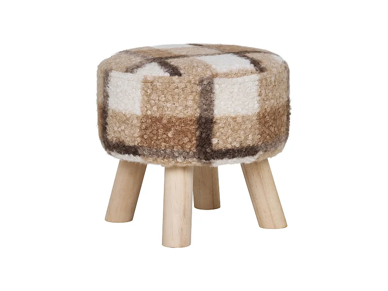 Pouf Aberdeen, Marron, 31x31x29 cm, Epikasa