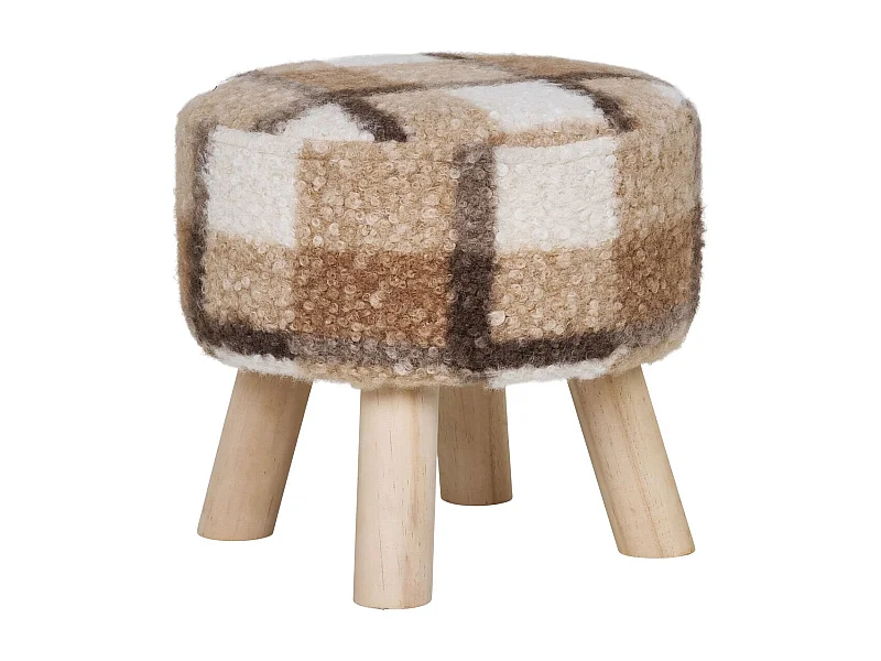 Poef Aberdeen, Bruin, 31x31x29 cm, Seven Design