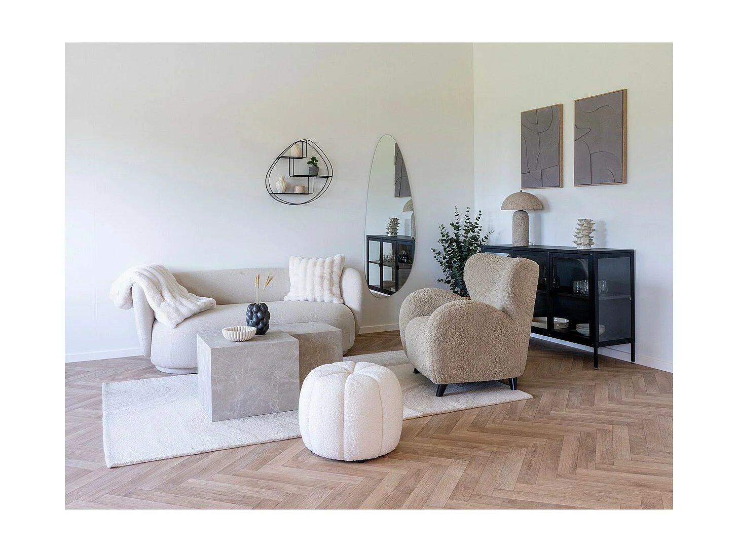 Afdrukken op Canvas met Lijst Madeline, Beige, 50x3x70 cm, EPIKASA