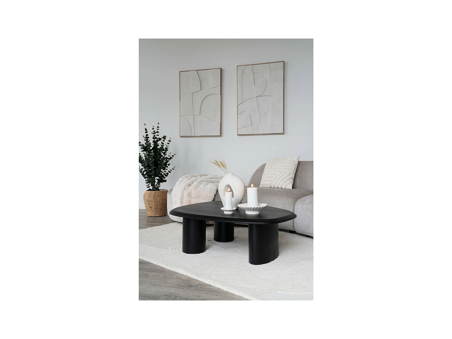 Afdrukken op Canvas met Lijst Madeline, Wit, 60x3x90 cm, EPIKASA