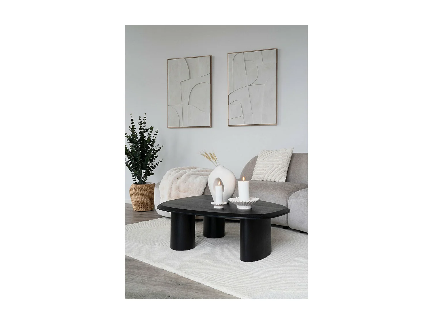 Afdrukken op Canvas met Lijst Madeline, Wit, 60x3x90 cm, Seven Design