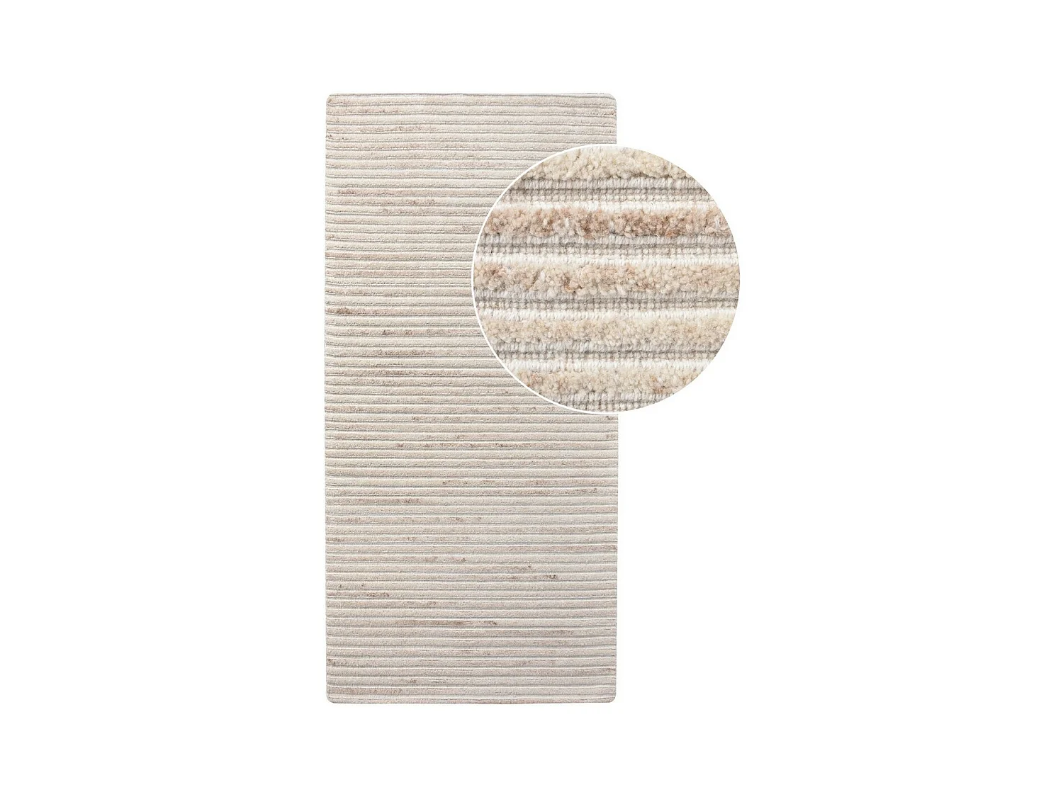 Tapis de Salon Rectangulaire Mango, Beige, 80x180x1 cm, EPIKASA