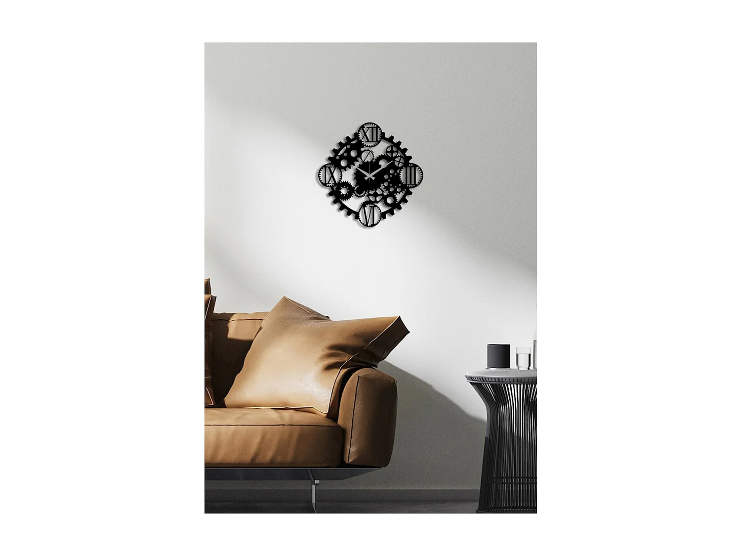 Relógio de Parede Engrenagens 4, Preto, 50x0,15x50 cm, EPIKASA