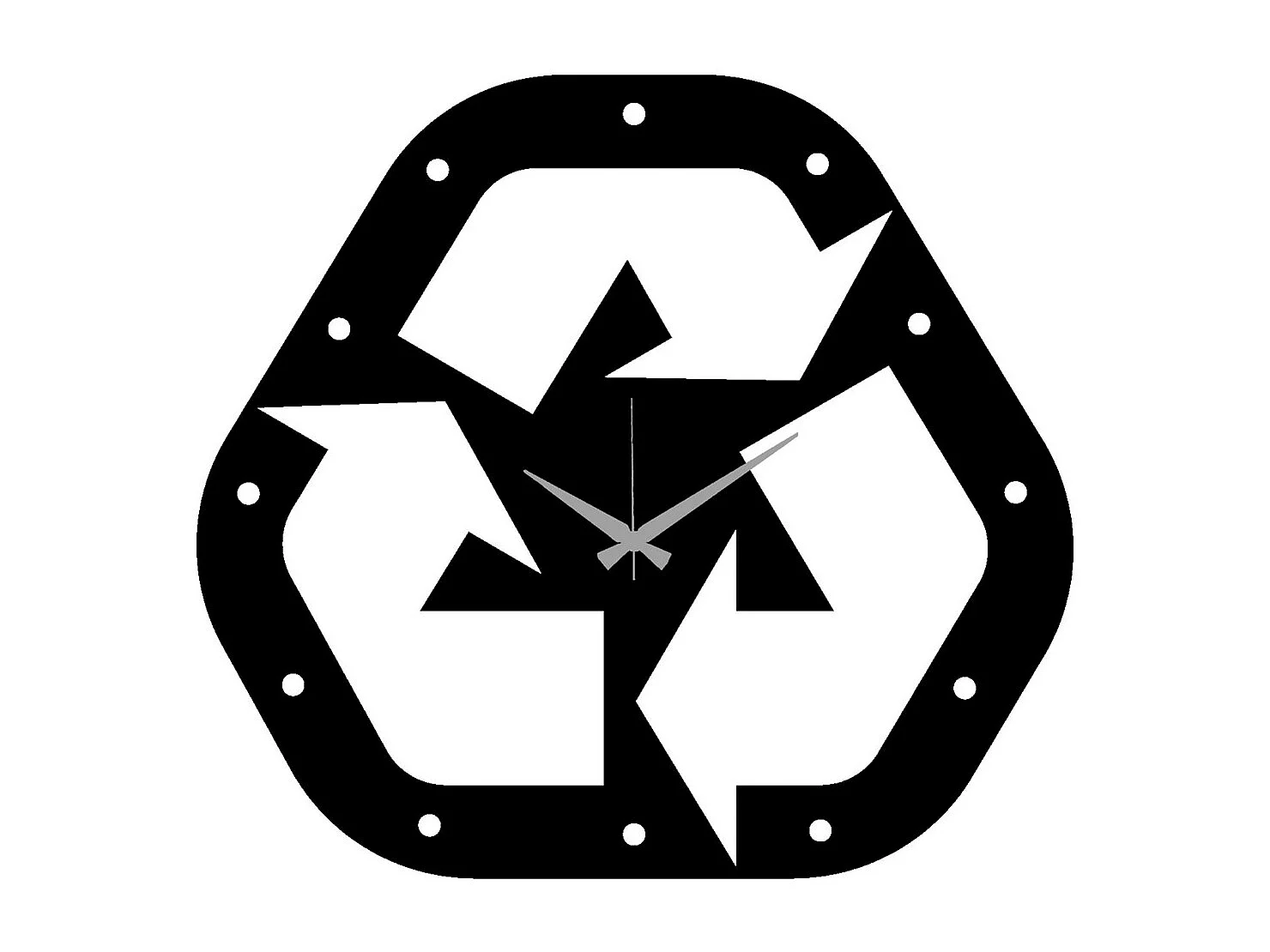 Horloge Murale Écologie, Noir, 45x0,15x41 cm, EPIKASA