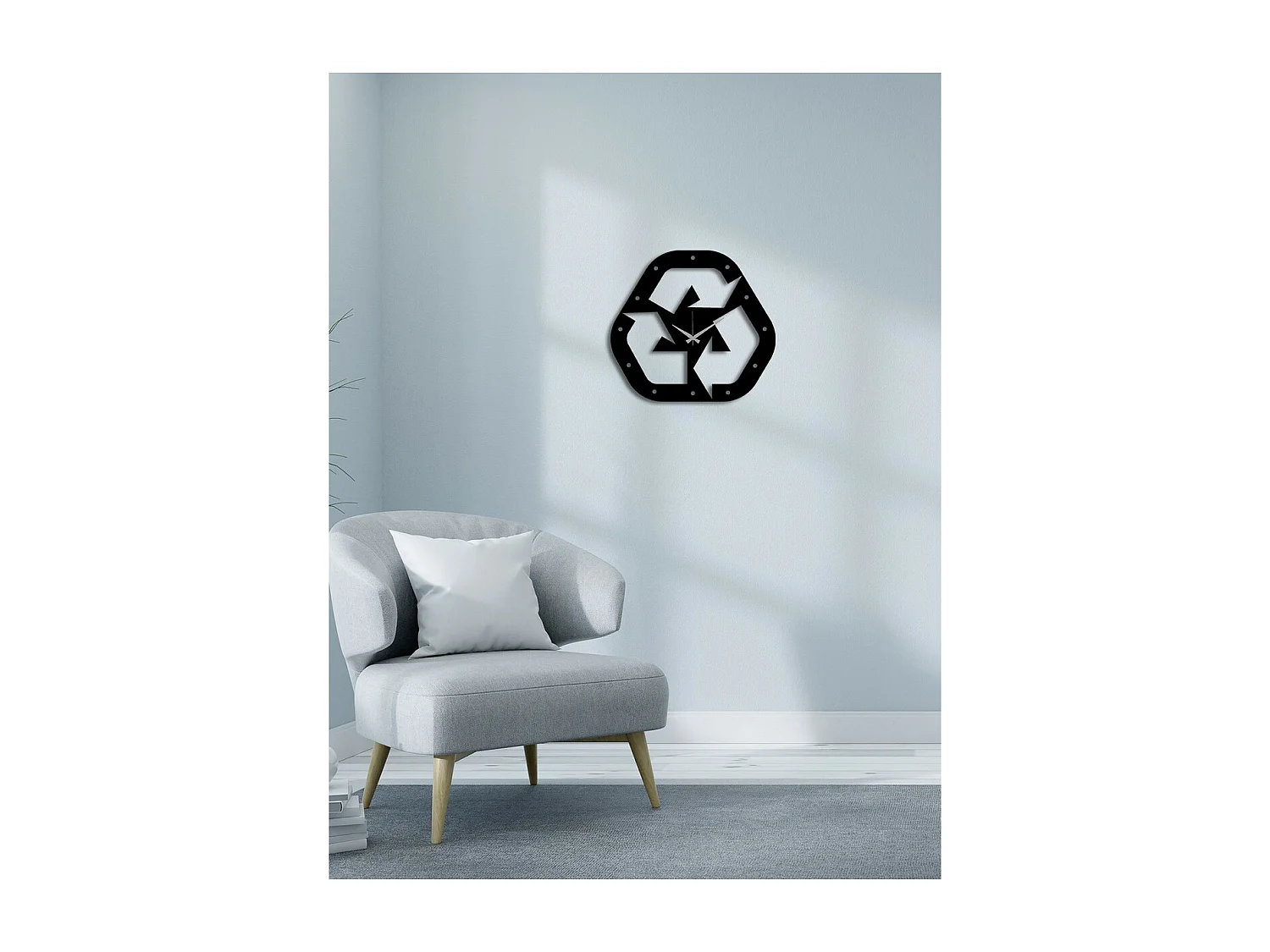 Horloge Murale Écologie, Noir, 45x0,15x41 cm, EPIKASA