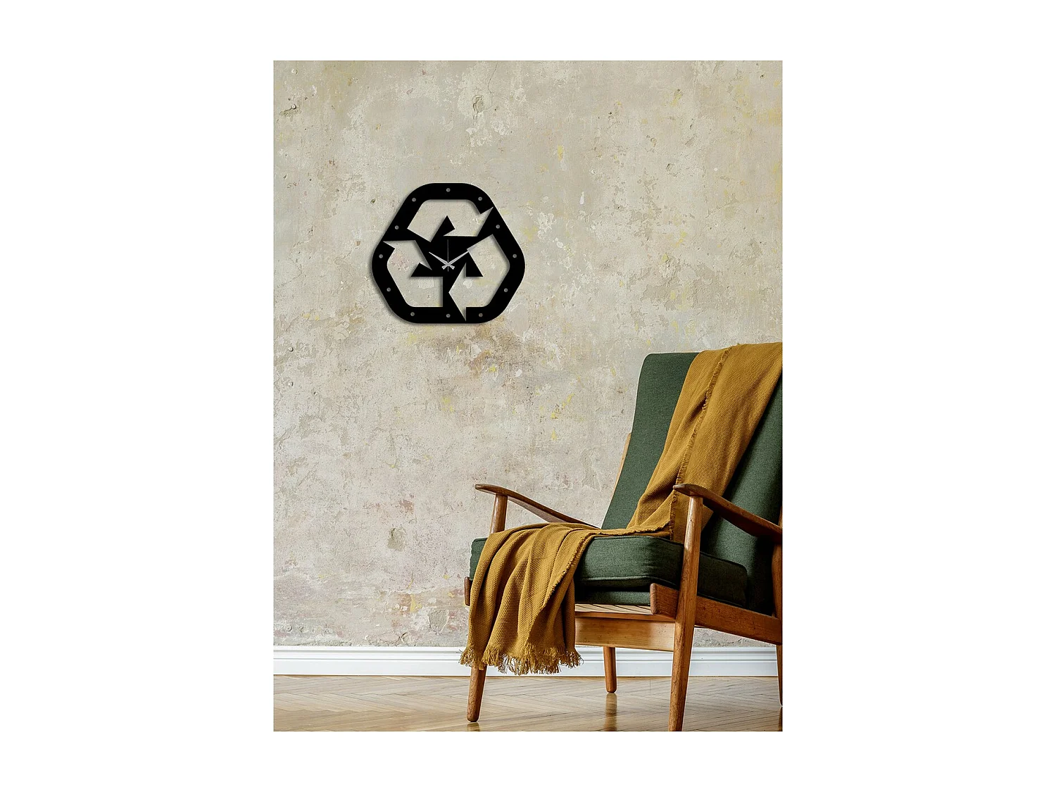 Horloge Murale Écologie, Noir, 45x0,15x41 cm, EPIKASA