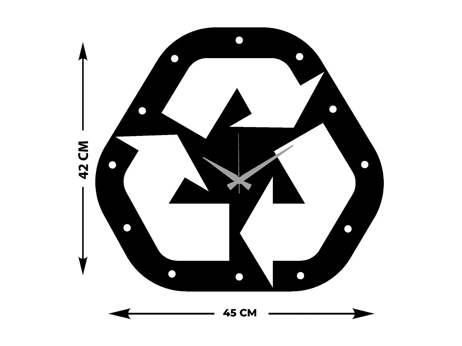 Horloge Murale Écologie, Noir, 45x0,15x41 cm, EPIKASA