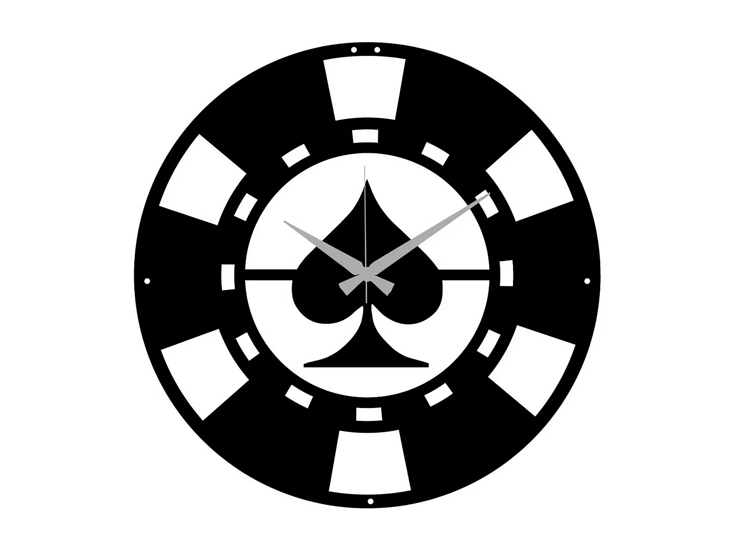 Horloge Murale Pocker, Noir, 50x0,15x50 cm, EPIKASA