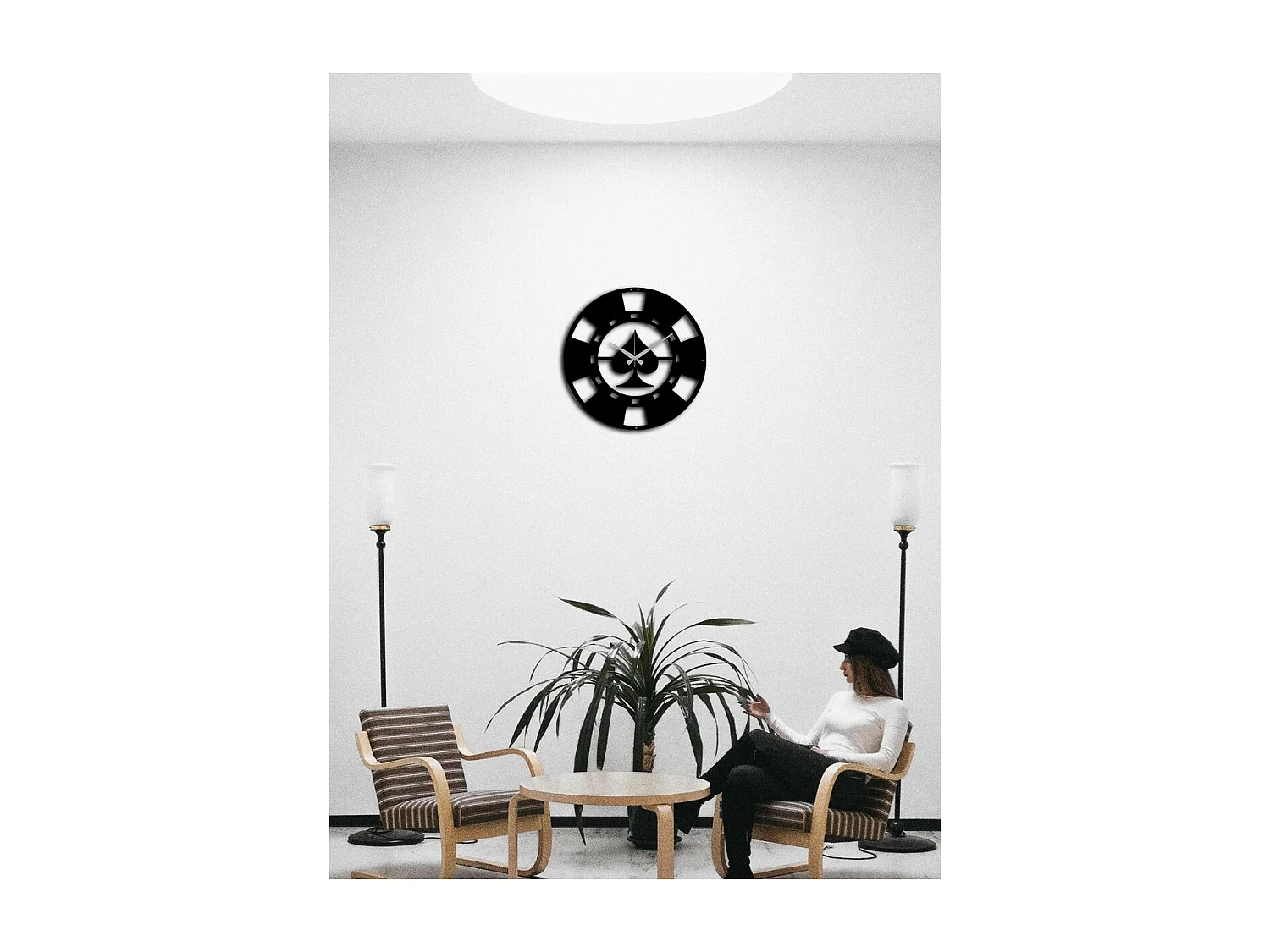 Horloge Murale Pocker, Noir, 50x0,15x50 cm, EPIKASA