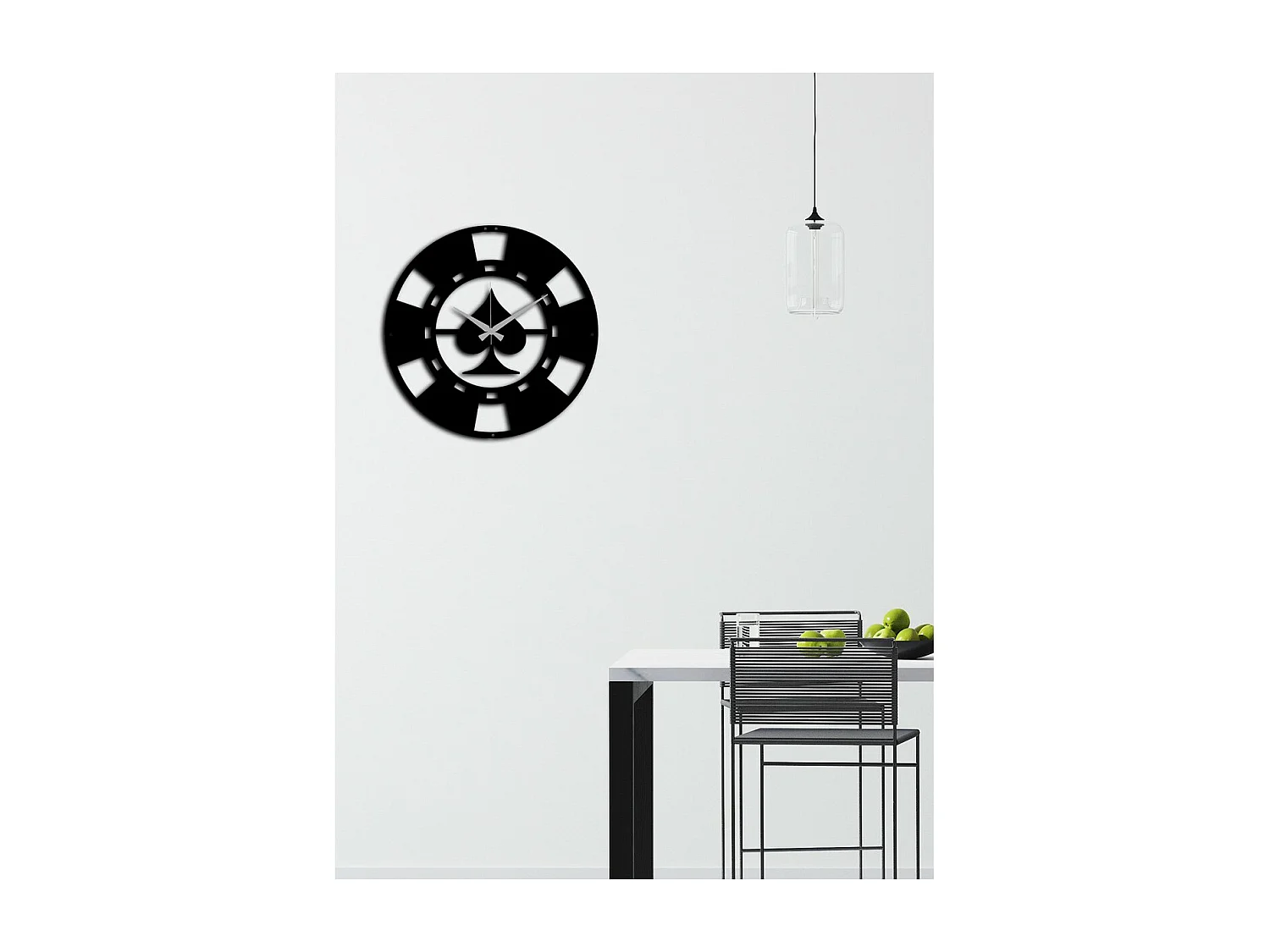 Horloge Murale Pocker, Noir, 50x0,15x50 cm, EPIKASA