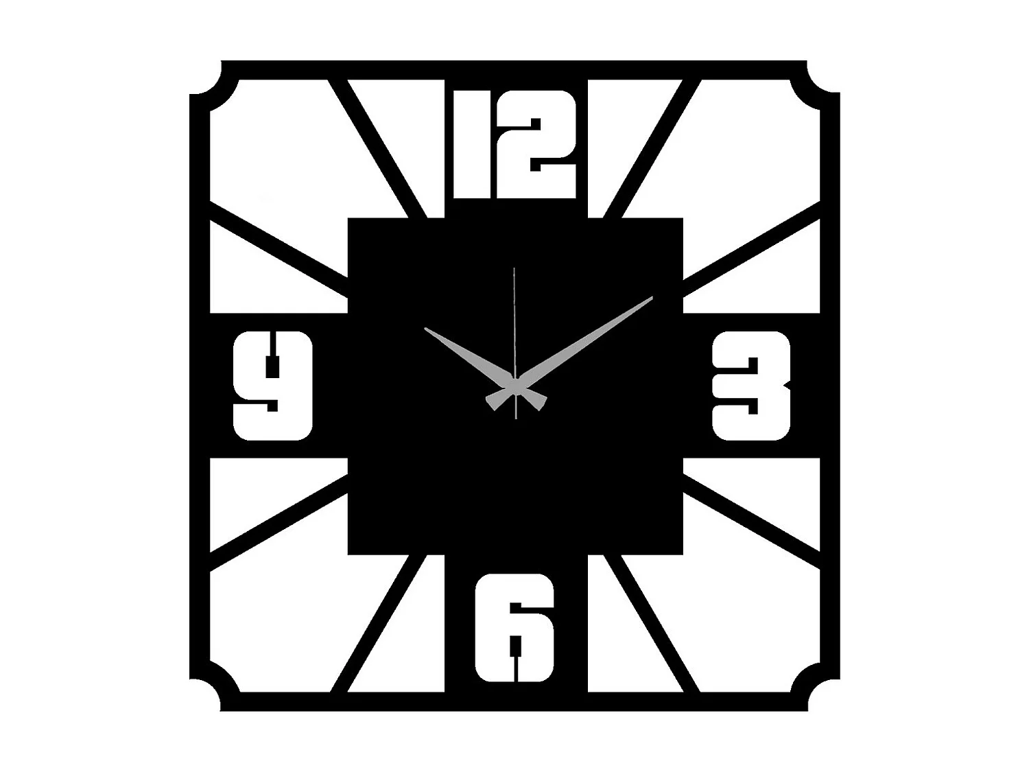 Horloge Murale Nombres 20, Noir, 45x0,15x45 cm, EPIKASA