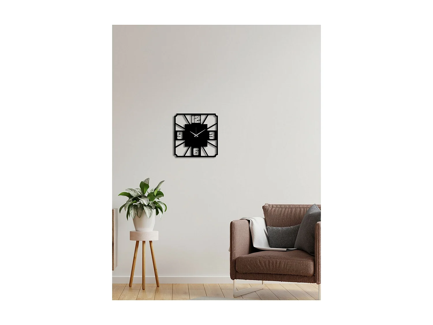 Horloge Murale Nombres 20, Noir, 45x0,15x45 cm, EPIKASA