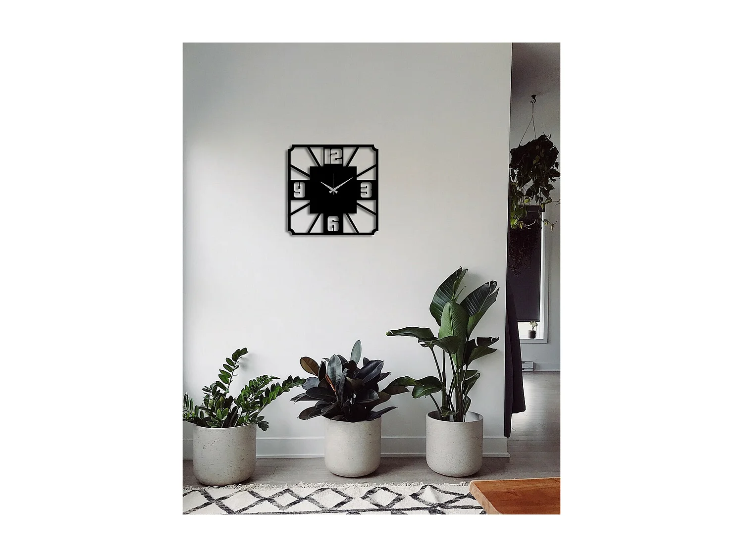 Horloge Murale Nombres 20, Noir, 45x0,15x45 cm, EPIKASA