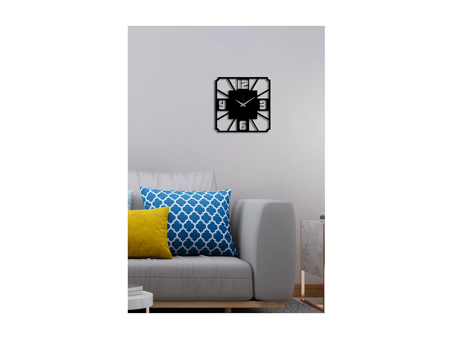 Horloge Murale Nombres 20, Noir, 45x0,15x45 cm, EPIKASA