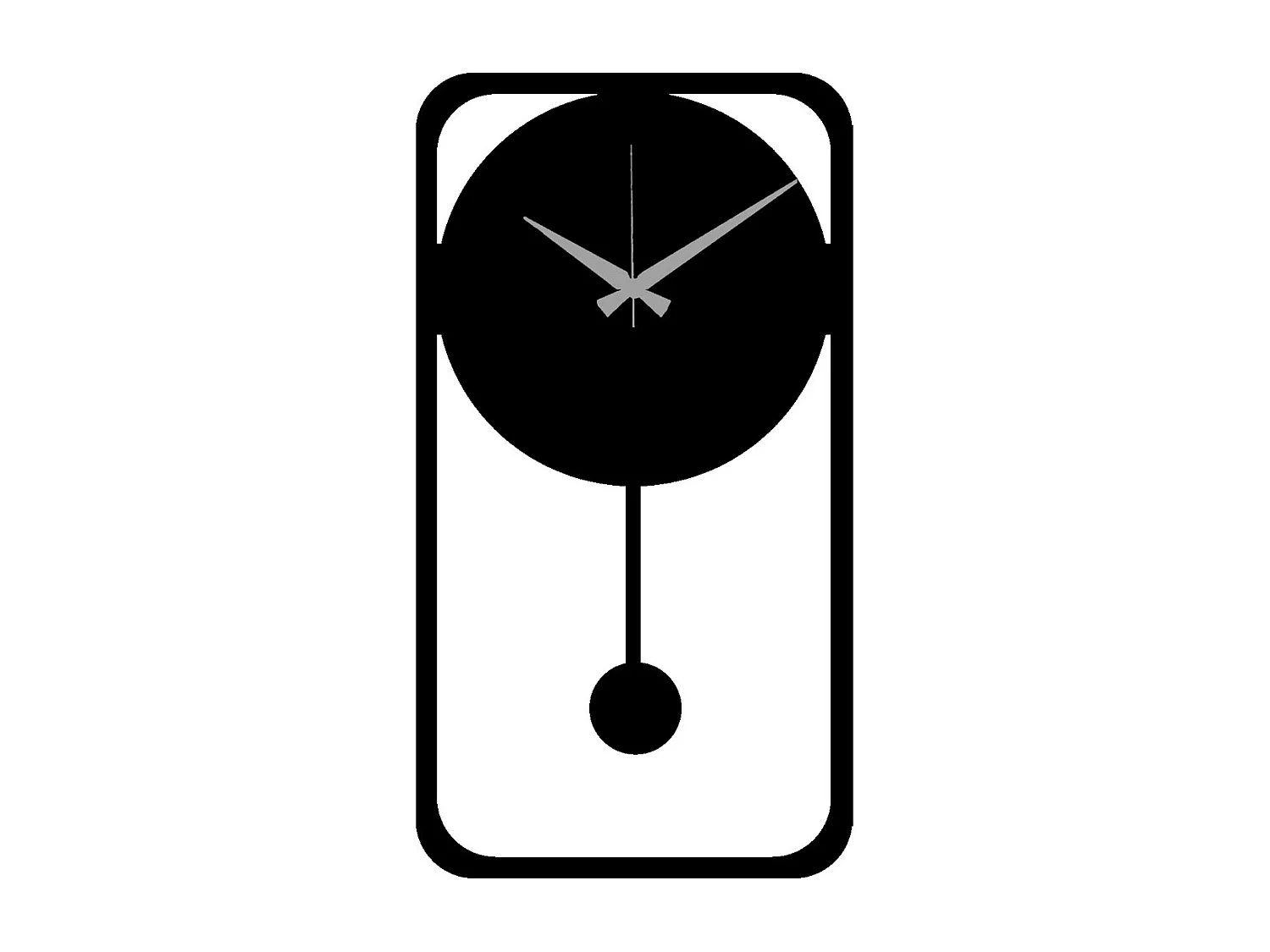 Wandklok Essentieel 5, Zwart, 30x0,15x55 cm, EPIKASA