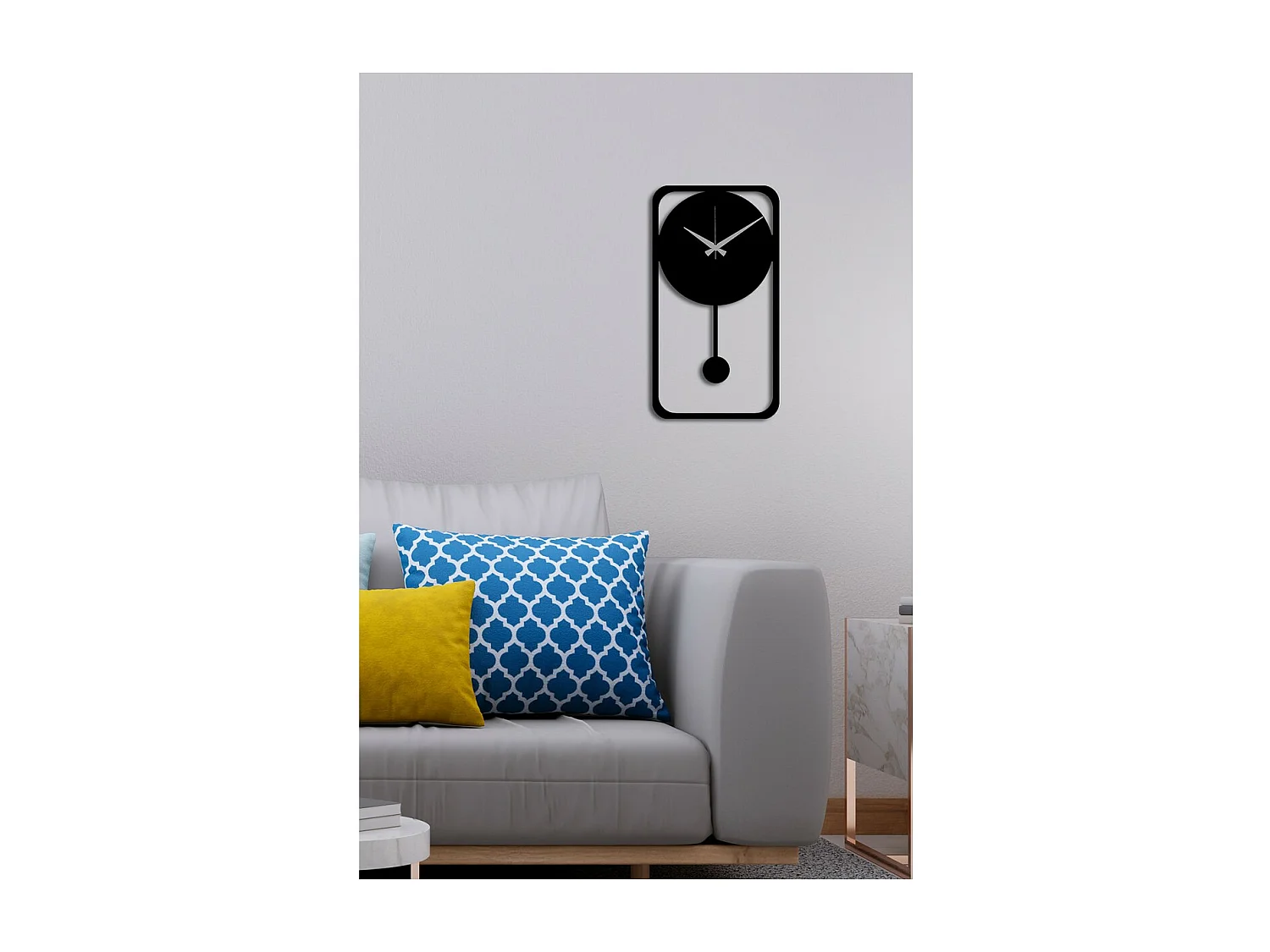 Wandklok Essentieel 5, Zwart, 30x0,15x55 cm, EPIKASA