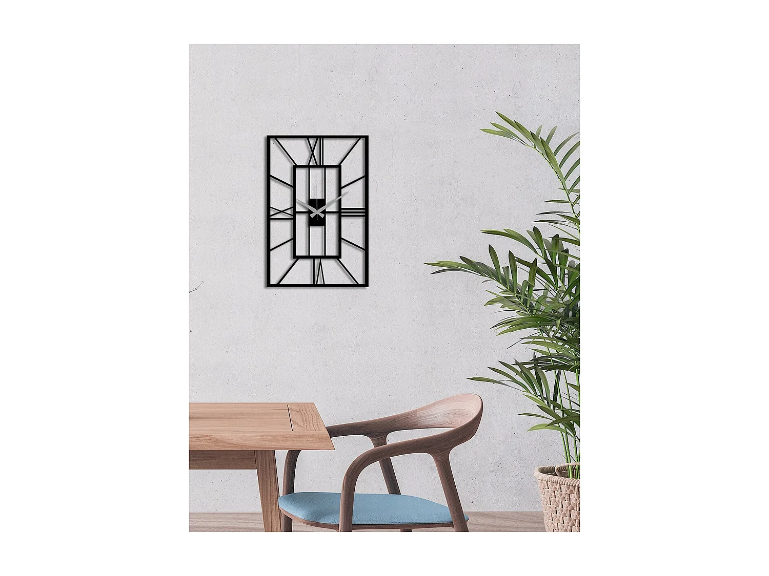 Wandklok Nummers 19, Zwart, 34x0,15x50 cm, EPIKASA