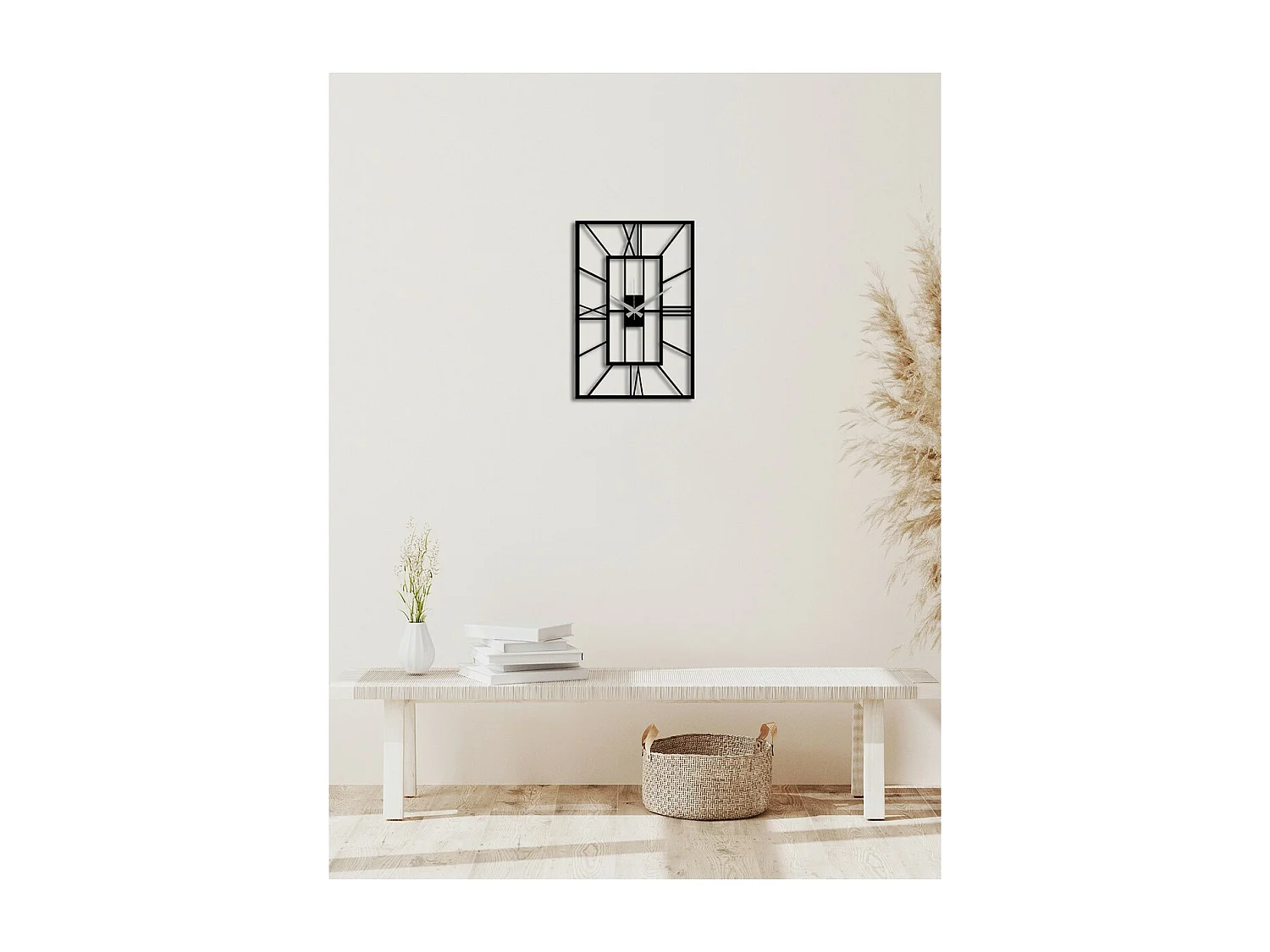 Wandklok Nummers 19, Zwart, 34x0,15x50 cm, EPIKASA