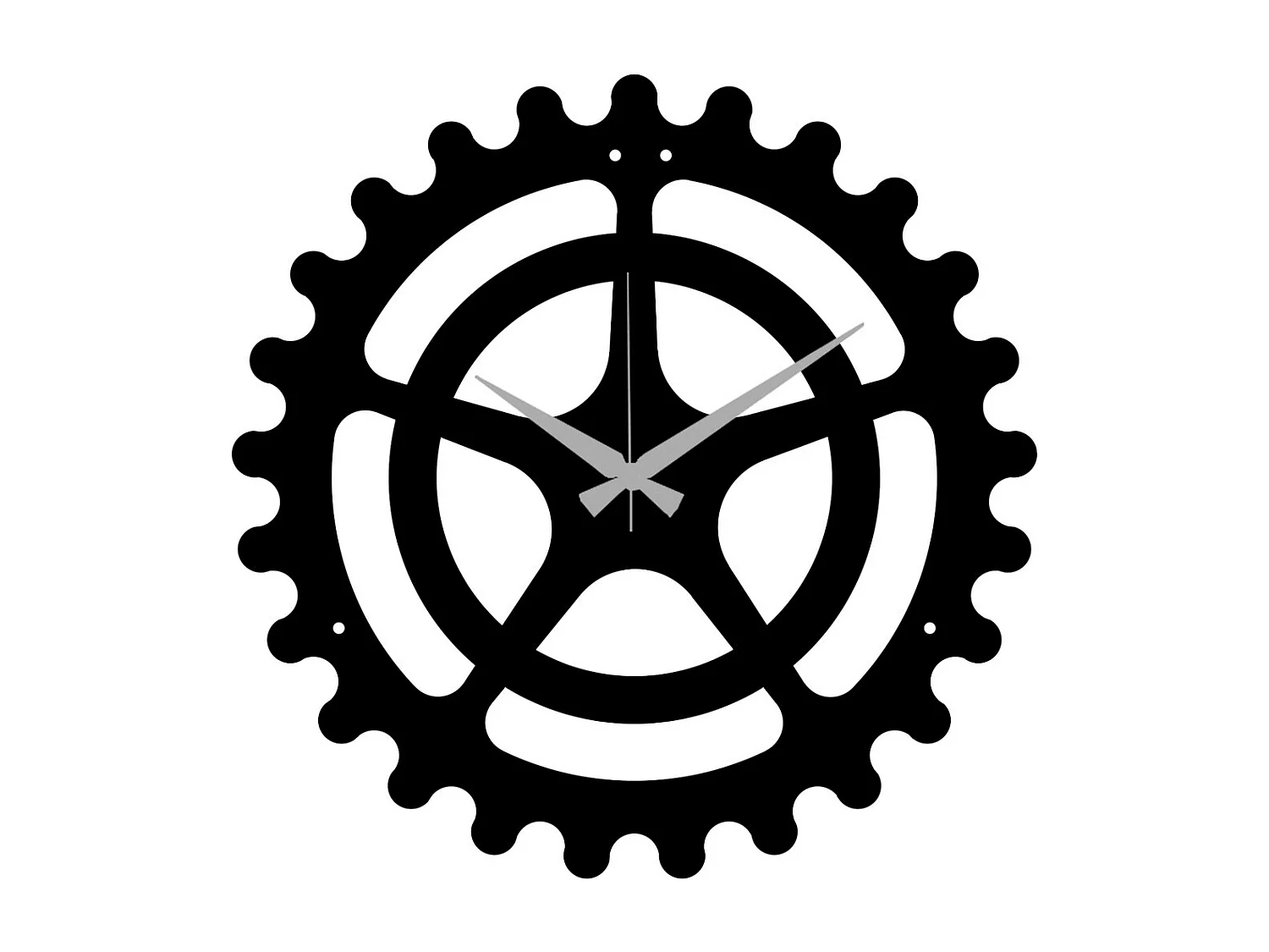 Horloge Murale Engrenages 1, Noir, 40x0,15x40 cm cm, EPIKASA