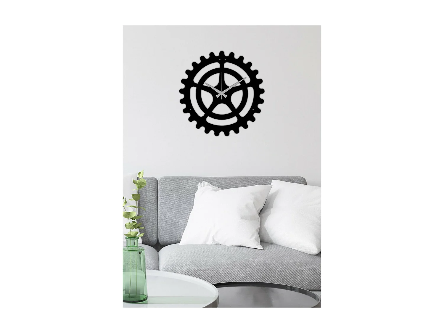 Horloge Murale Engrenages 1, Noir, 40x0,15x40 cm cm, EPIKASA