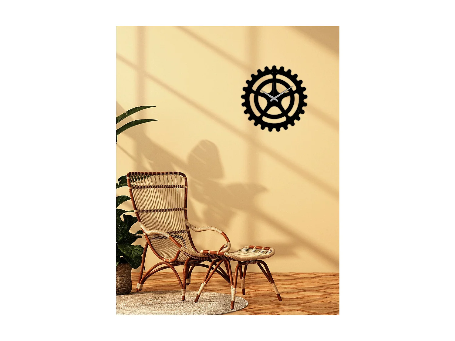 Horloge Murale Engrenages 1, Noir, 40x0,15x40 cm cm, EPIKASA