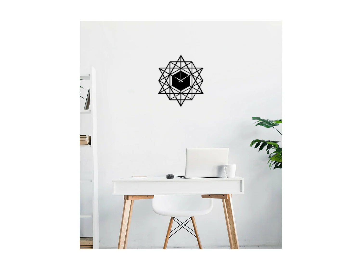 Relógio de Parede Geométrica 44, Preto, 51x0,15x58 cm, EPIKASA