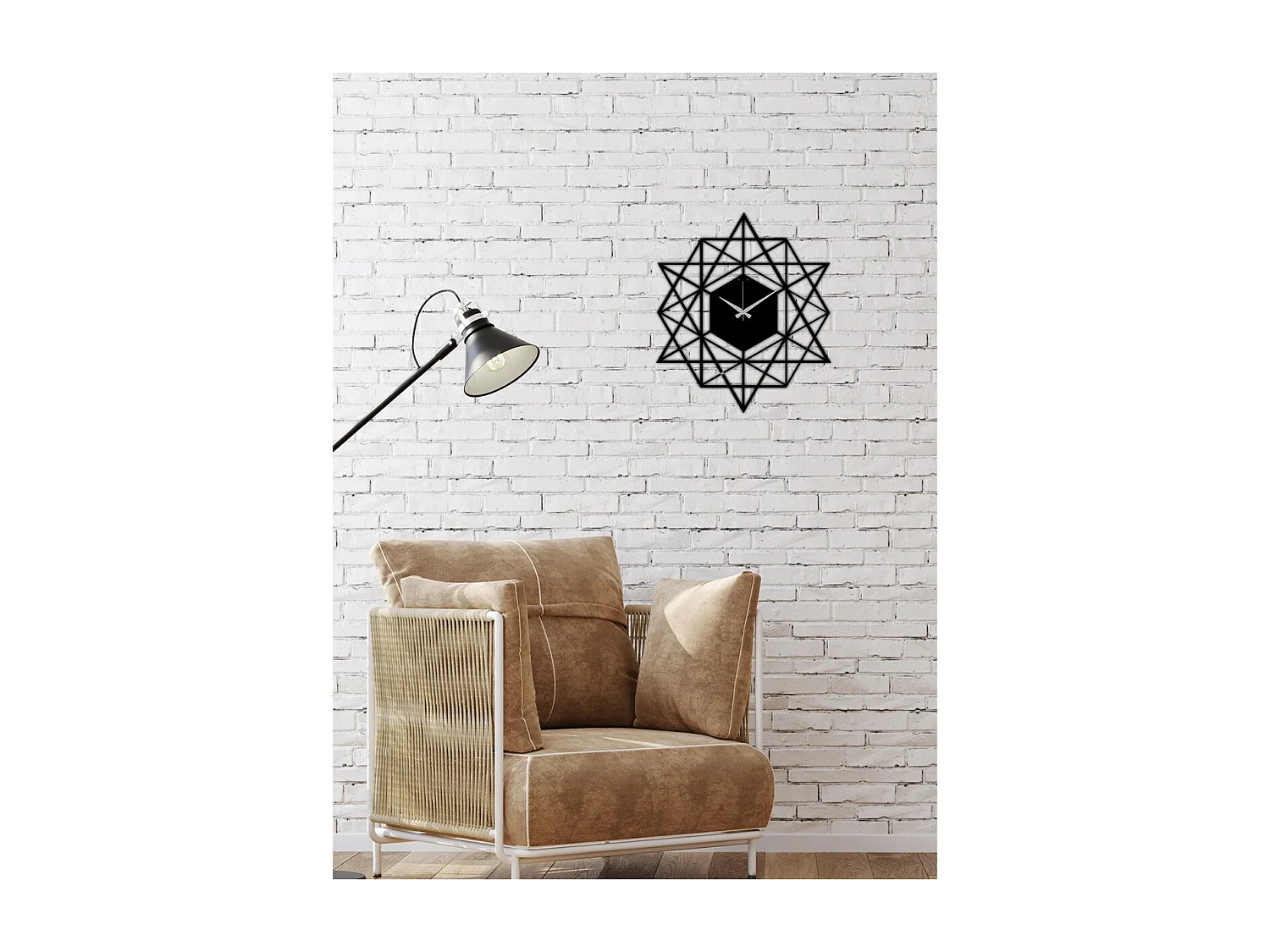 Relógio de Parede Geométrica 44, Preto, 51x0,15x58 cm, EPIKASA