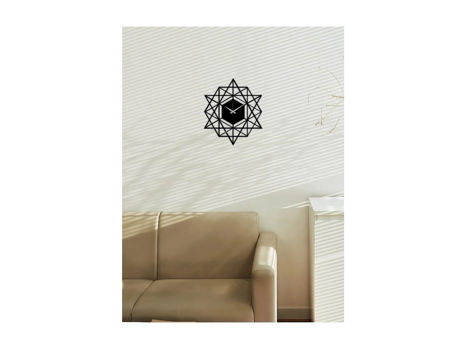 Relógio de Parede Geométrica 44, Preto, 51x0,15x58 cm, EPIKASA