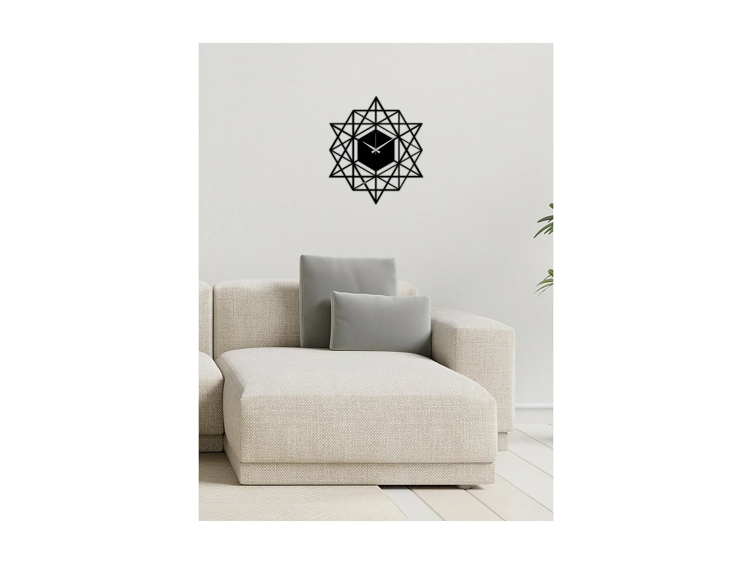 Relógio de Parede Geométrica 44, Preto, 51x0,15x58 cm, EPIKASA