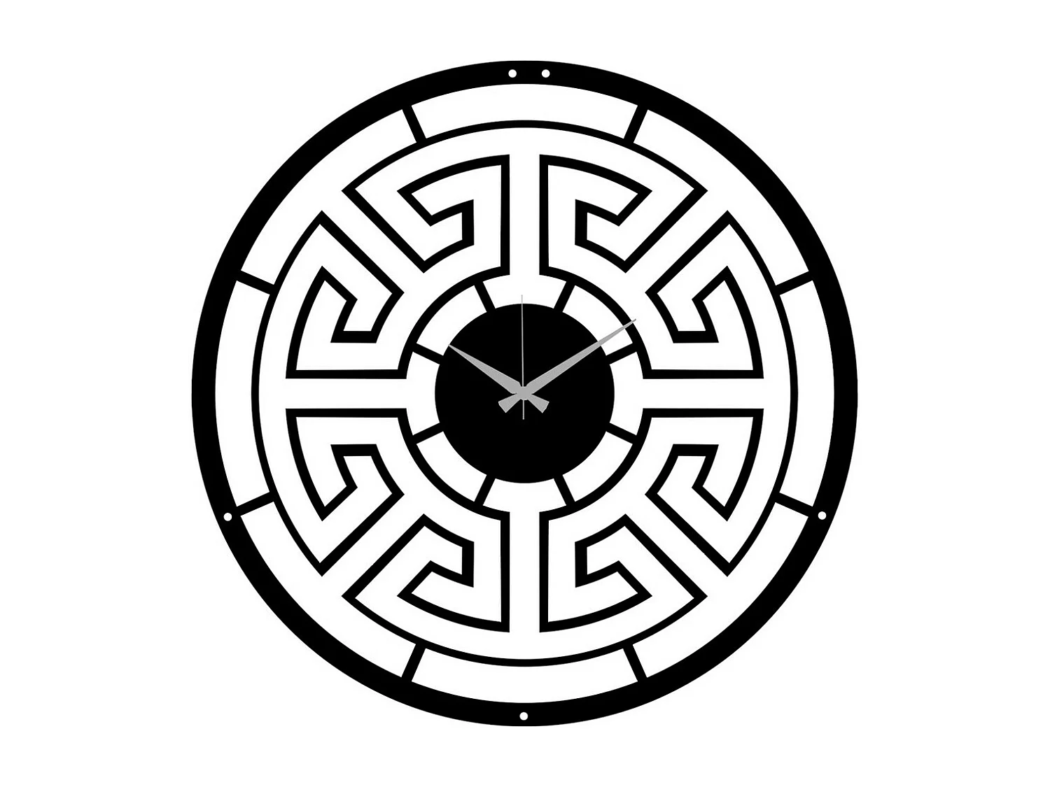 Zegar ścienny Geometryczny 38, Czarny, 50x0,15x50 cm, EPIKASA