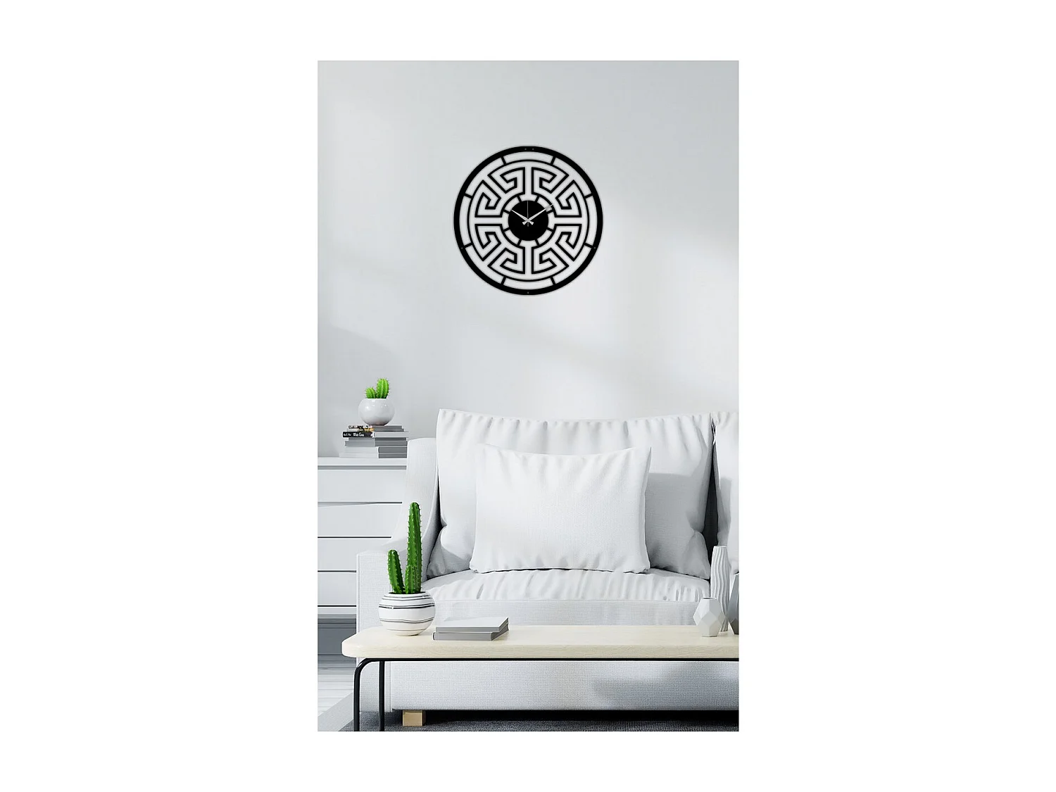 Zegar ścienny Geometryczny 38, Czarny, 50x0,15x50 cm, EPIKASA