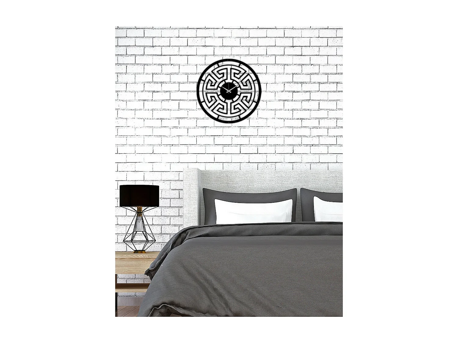 Zegar ścienny Geometryczny 38, Czarny, 50x0,15x50 cm, EPIKASA