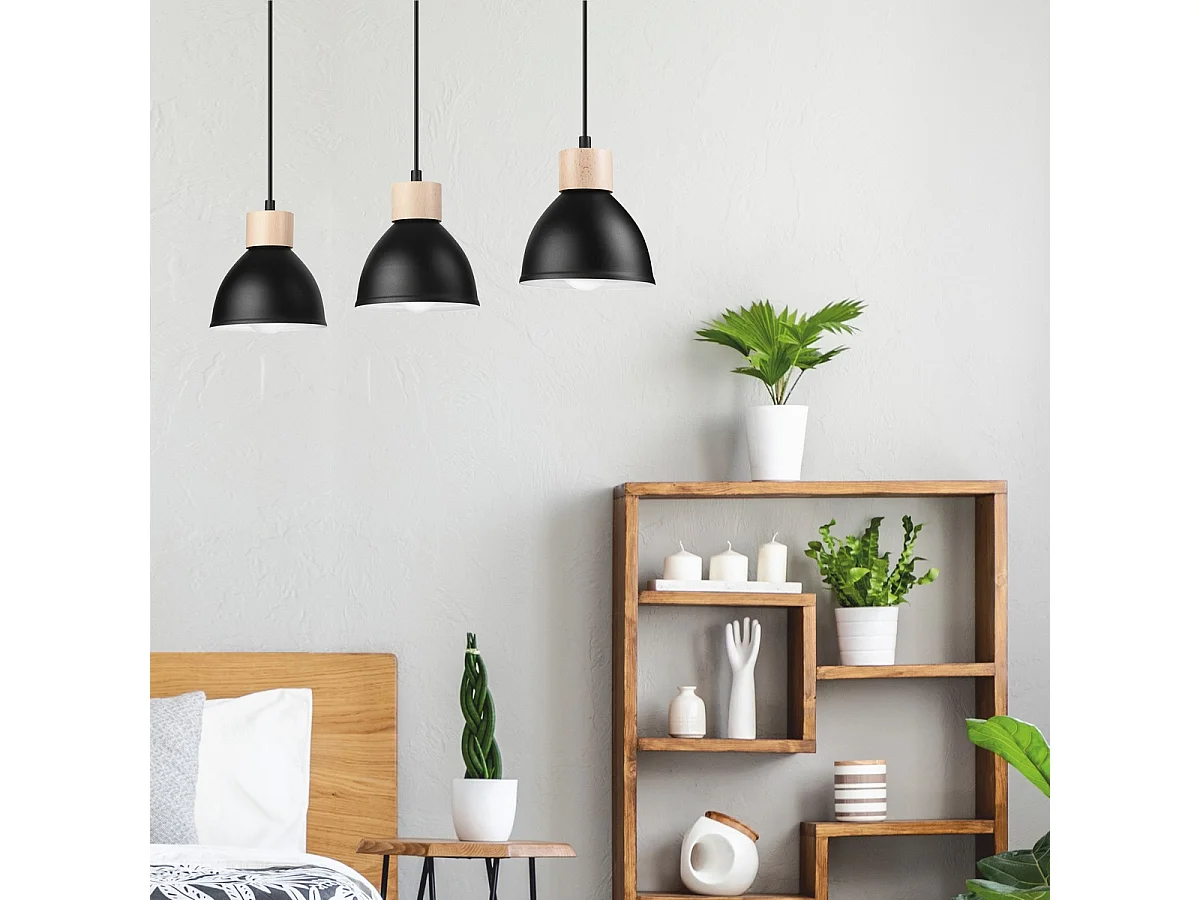 Lampada a Sospensione Nico, Nero, 80x70x15 cm, Seven Design