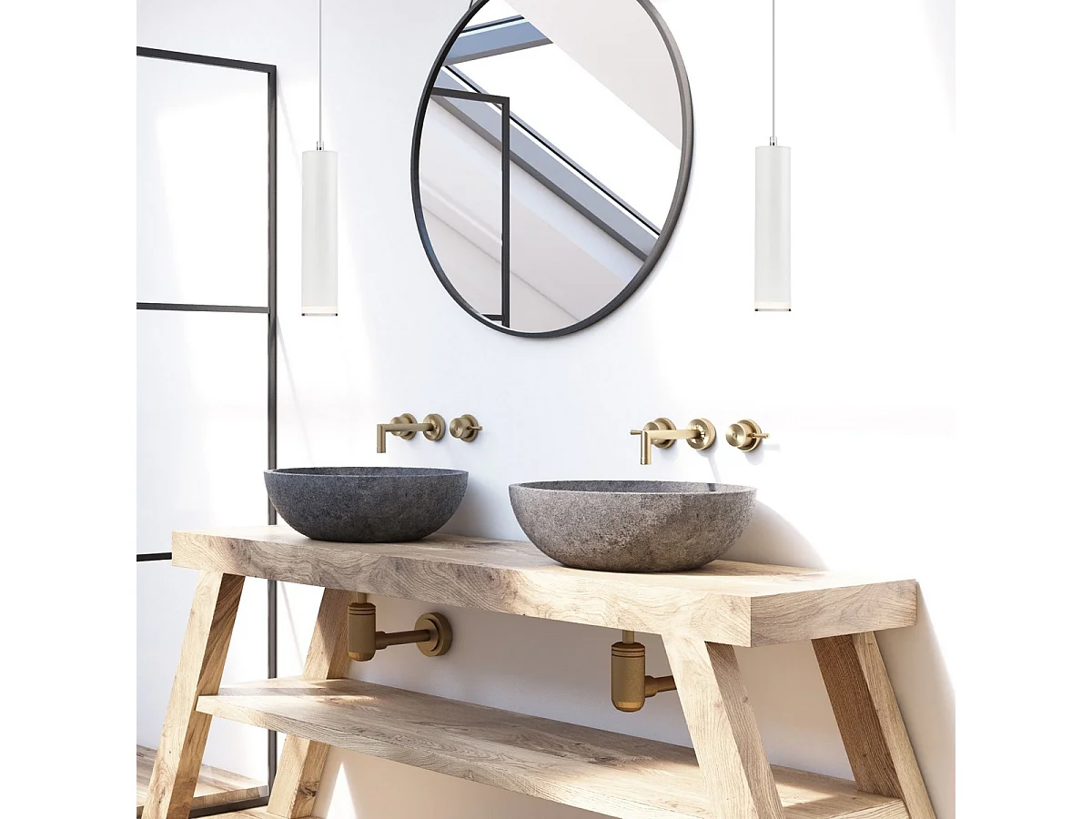 Candeeiro Suspenso Franco, Branco, 100x8x8 cm, Seven Design