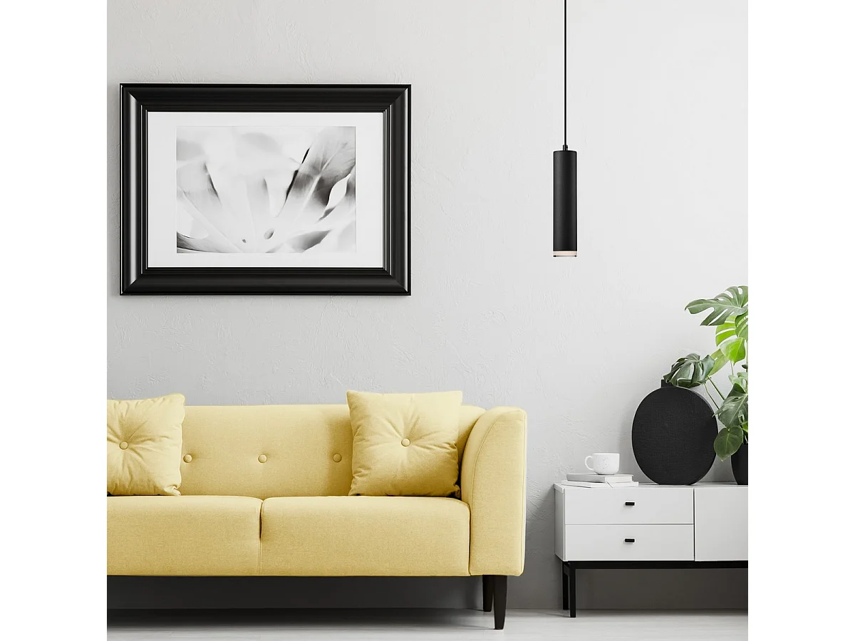 Candeeiro Suspenso Franco, Preto, 100x8x8 cm, Seven Design