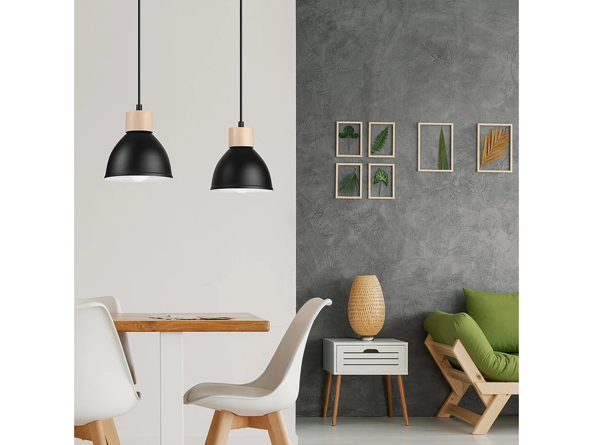 Suspension Nico, Noir, 82x48x15 cm, Seven Design